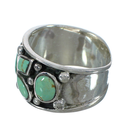 Southwestern Sterling Silver Turquoise Ring Size 5-1/2 YX90741